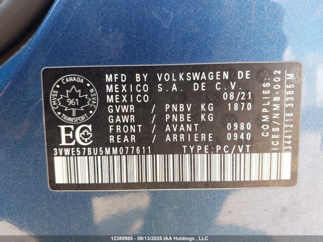 3VWE57BU5MM077611 Volkswagen tsi
