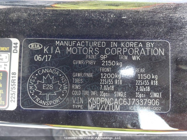 KIA gdi theta ii 2018 KNDPNCAC6J7337906 Image 19