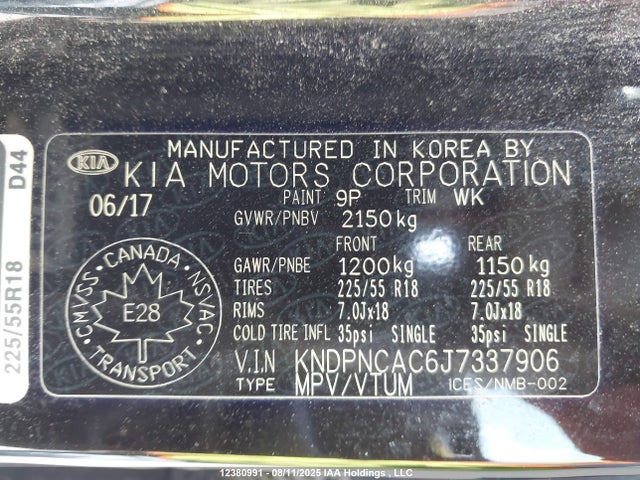 KIA gdi theta ii 2018 KNDPNCAC6J7337906 Image 9