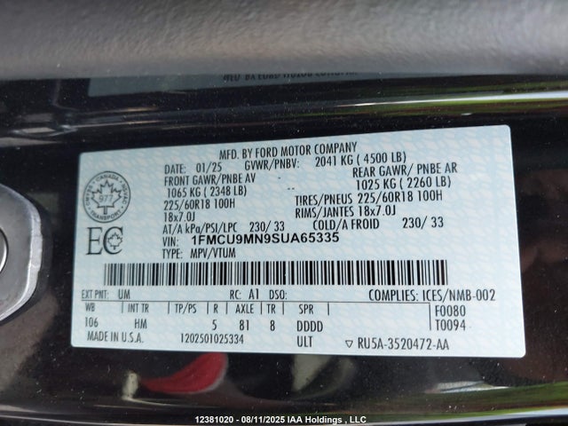 Ford dragon gtdi 2025 1FMCU9MN9SUA65335 Image 9