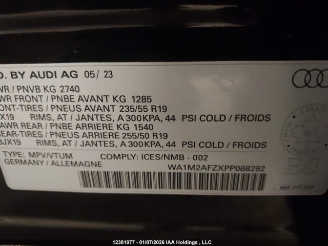 WA1M2AFZXPP068292 Audi Q4 E-tron Technik
