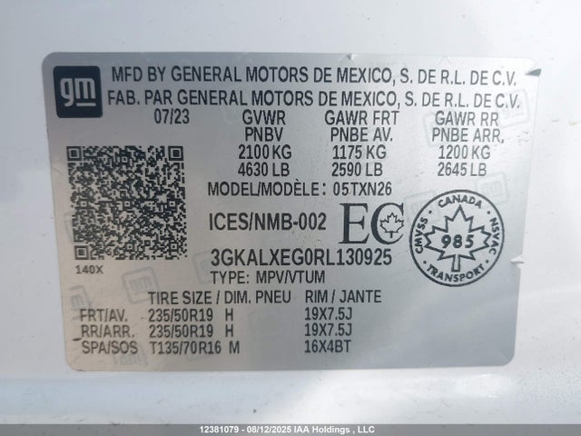 3GKALXEG0RL130925 GMC lsd