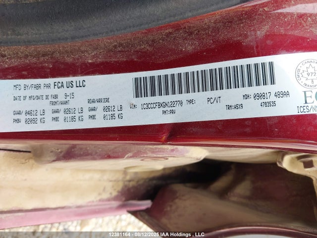 1C3CCCFBXGN122770 Chrysler 200