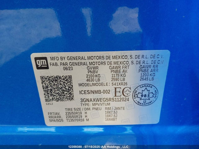 3GNAXWEG5RS112024 Chevrolet lsd