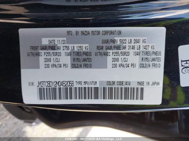 Mazda py turbo 2021 JM3TCBDY2M0452058 Image 9