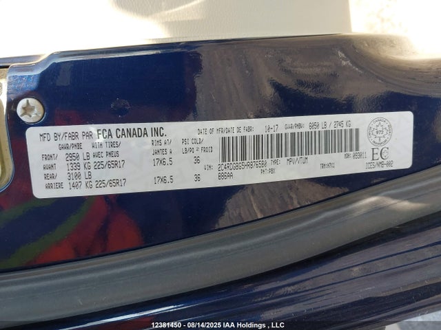 Dodge Grand Caravan 2017 2C4RDGBG5HR876580 Image 9