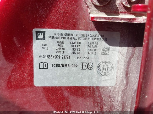 Buick ltg - sidi, alum, vvt, e85 max 2016 2G4GR5EX9G9121791 Image 18