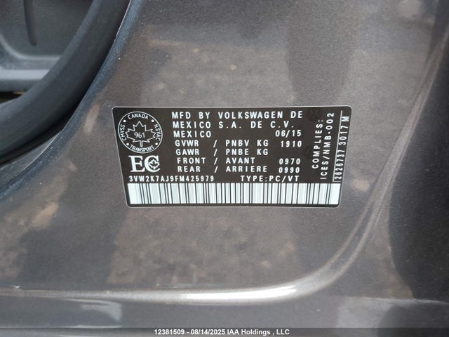 3VW2K7AJ9FM425979 Volkswagen Jetta