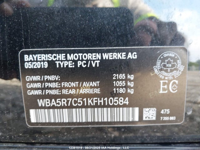 WBA5R7C51KFH10584 BMW 330I