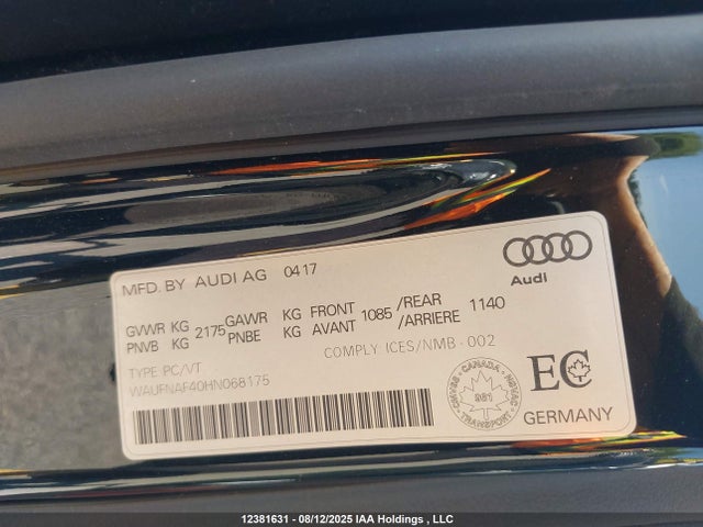 WAUFNAF40HN068175 Audi A4