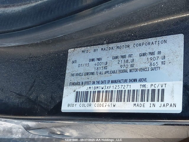 JM1BM1W3XF1257271 Mazda py