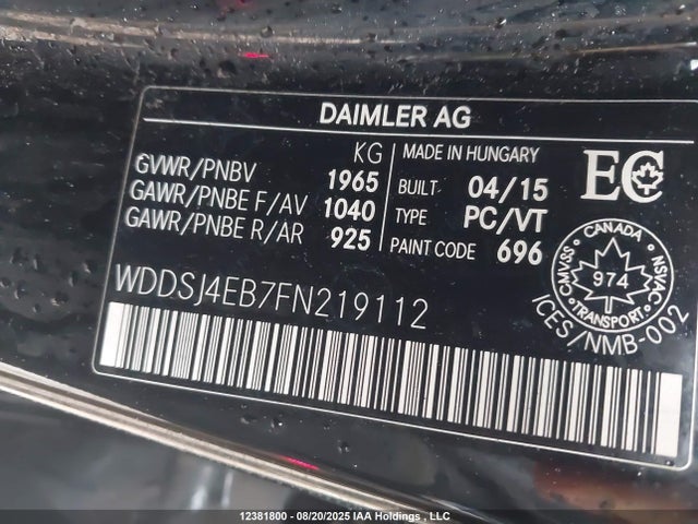 Mercedes-Benz CLA-Class 2015 WDDSJ4EB7FN219112 Image 9