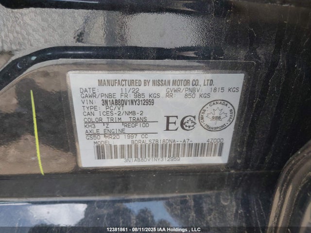 Nissan 2022 2022 3N1AB8DV1NY312959 Image 9