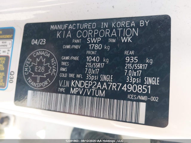 KNDEP2AA7R7490851 KIA nu mpi