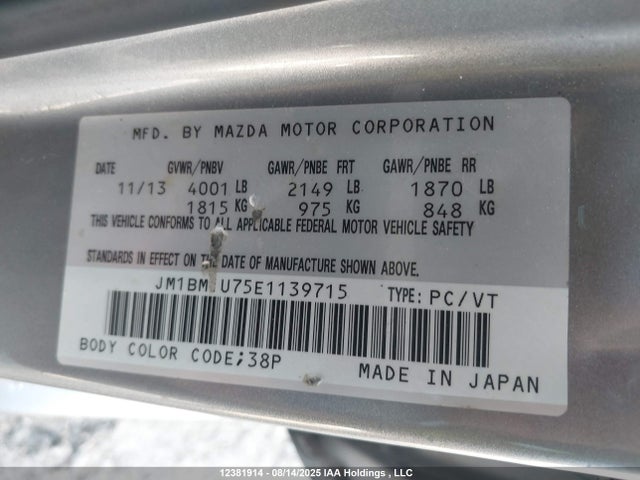 JM1BM1U75E1139715 Mazda pe
