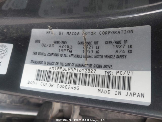 JM1BPBLM5P1612827 Mazda pyukd