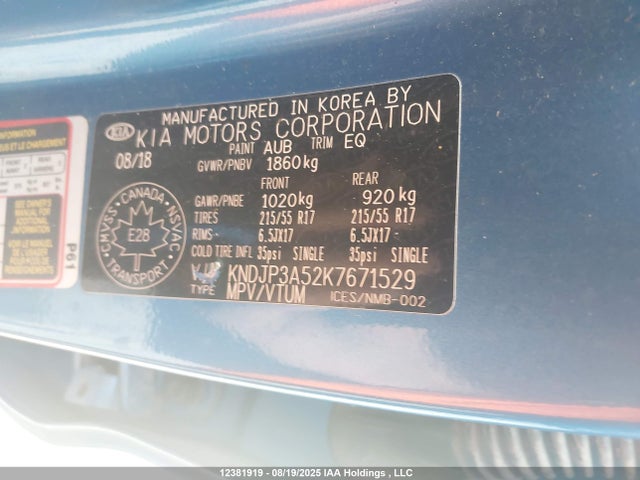 KNDJP3A52K7671529 KIA g gdi