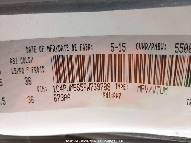 1C4PJMBS5FW739789 Jeep 2015