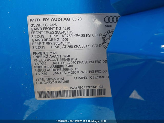 Audi 45 tfsi 2023 WA1FECF37P1141922 Image 19