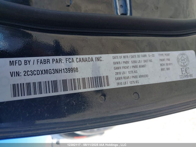 2C3CDXMG3NH139998 Dodge Charger