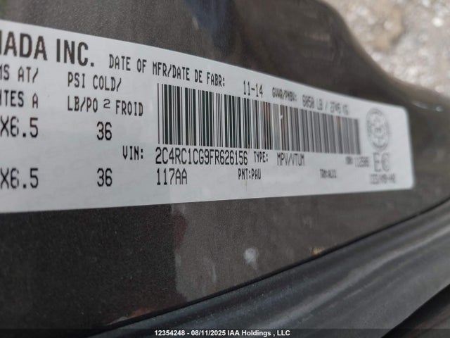 Chrysler 2015 2015 2C4RC1CG9FR626156 Image 9