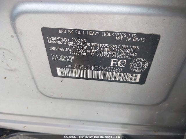 JF2SJCHC3GH407460 Subaru naturally aspirated c0