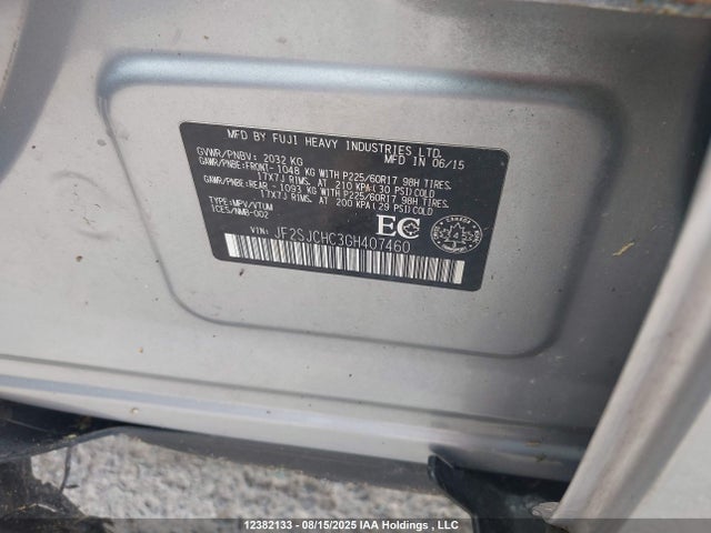 JF2SJCHC3GH407460 Subaru naturally aspirated c0