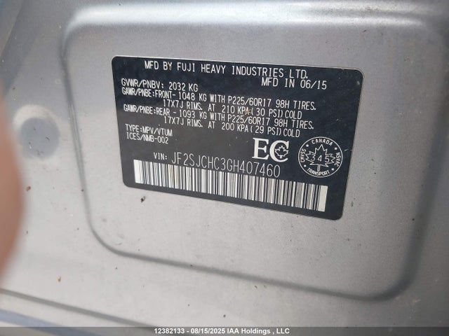 JF2SJCHC3GH407460 Subaru naturally aspirated c0