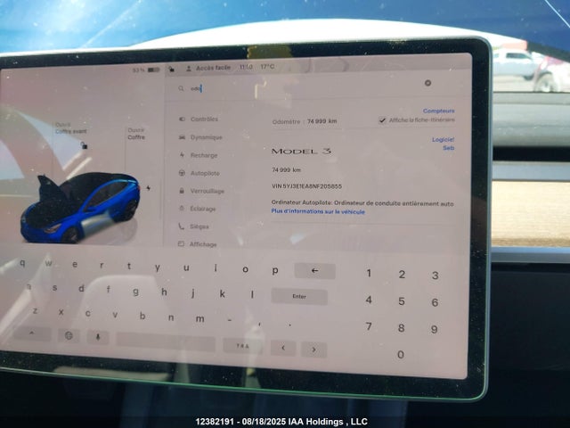 Tesla MODEL 3 2022 5YJ3E1EA8NF205855 Image 7