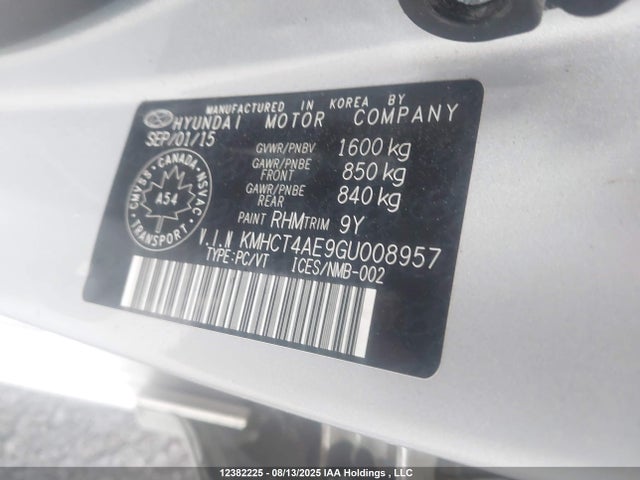 Hyundai dohc gdi gamma 2016 KMHCT4AE9GU008957 Image 9