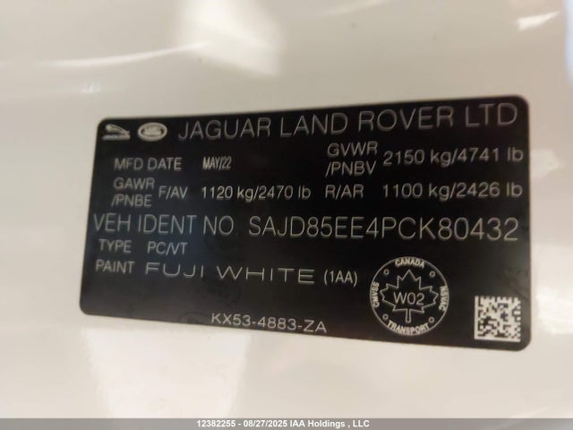 Auction sale of the 2023 Jaguar F-type R Dynamic, vin: SAJD85EE4PCK80432, lot number: 12382255