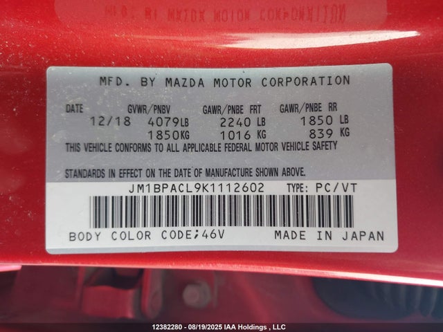 JM1BPACL9K1112602 Mazda py