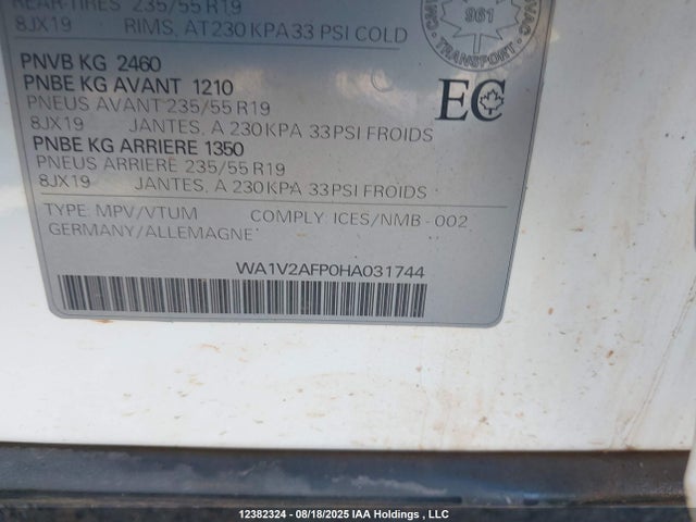 WA1V2AFP0HA031744 Audi 3.0t