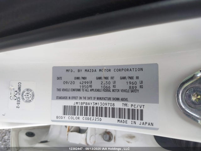 JM1BPBAY3M1309708 Mazda py turbo