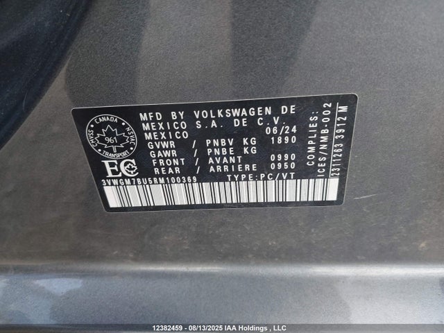 3VWGM7BU5RM100369 Volkswagen tsi
