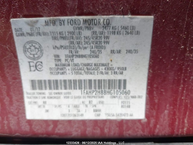 1FAHP2H88HG105060 Ford 3.5l ti-vct