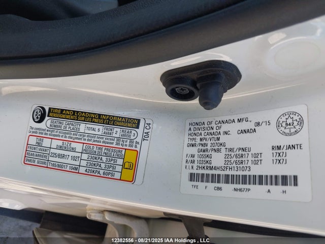2HKRM4H52FH131073 Honda k24w9