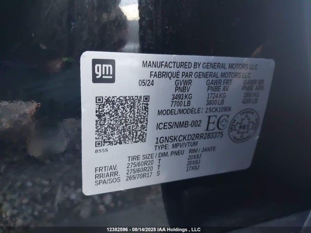 Chevrolet Suburban K1500 Lt 2024 1GNSKCKD2RR283375 Image 9