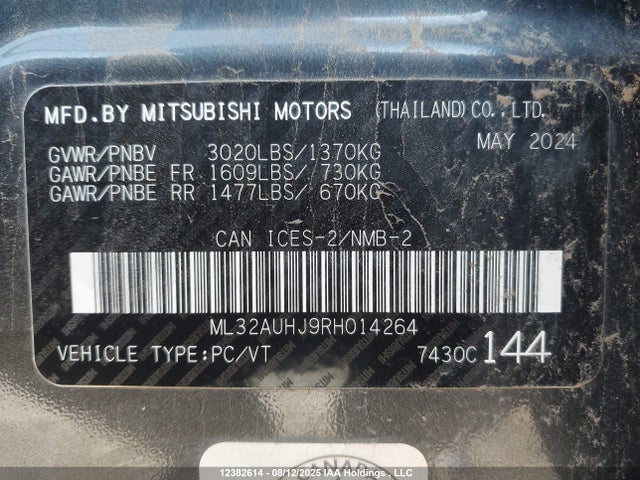 Mitsubishi mivec 2024 ML32AUHJ9RH014264 Image 9