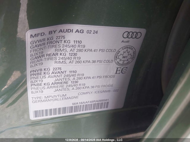 Audi 45 tfsi 2024 WA18AAF48RA068581 Image 18