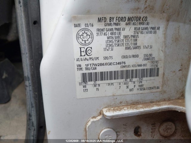 Ford F-250 2016 1FT7W2B6XGEC34976 Image 9