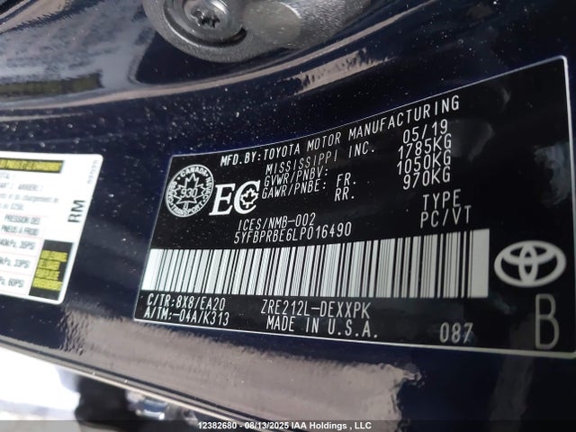 Toyota 2zr-fae 2020 5YFBPRBE6LP016490 Image 9