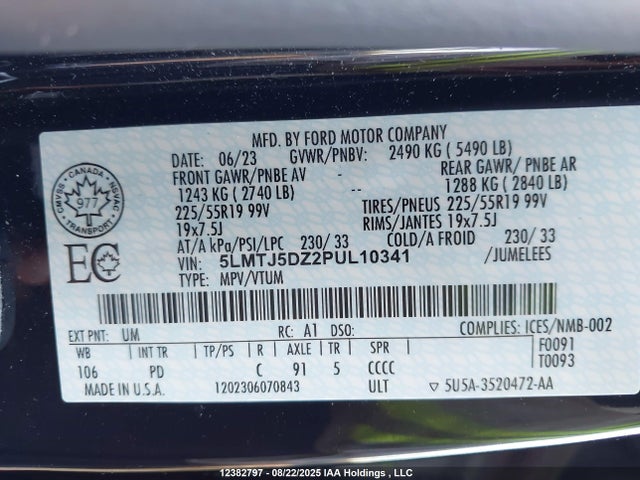 5LMTJ5DZ2PUL10341 Lincoln ivct