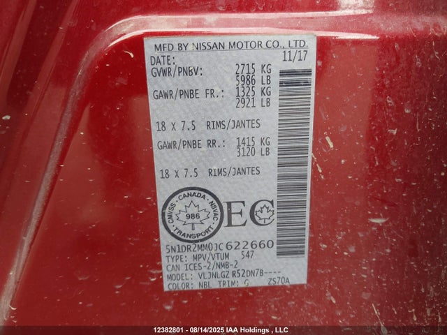 5N1DR2MM0JC622660 Nissan 2018