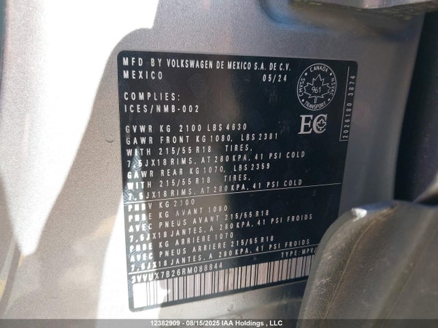Volkswagen tsi 2024 3VVUX7B26RM088844 Image 18