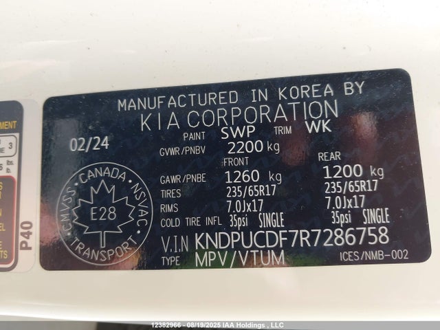 KIA gdi theta iii 2024 KNDPUCDF7R7286758 Image 9