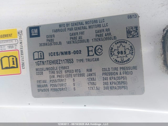 1GTN1TEH6EZ117653 GMC lv3 - vvt, aluminum, e85 max