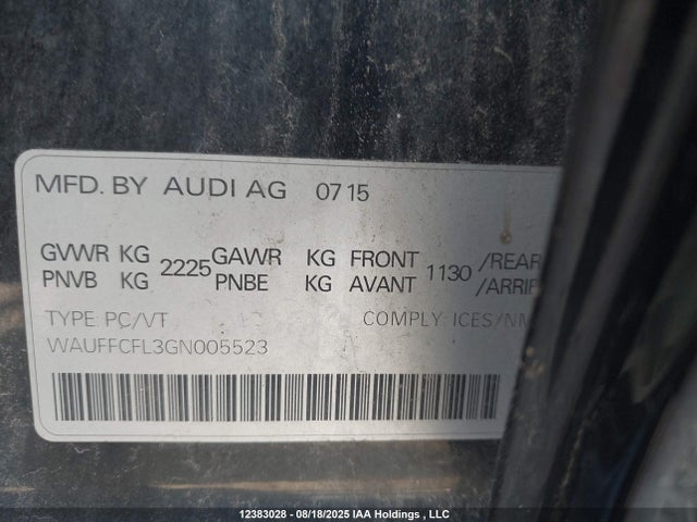 Audi 2016 2016 WAUFFCFL3GN005523 Image 9