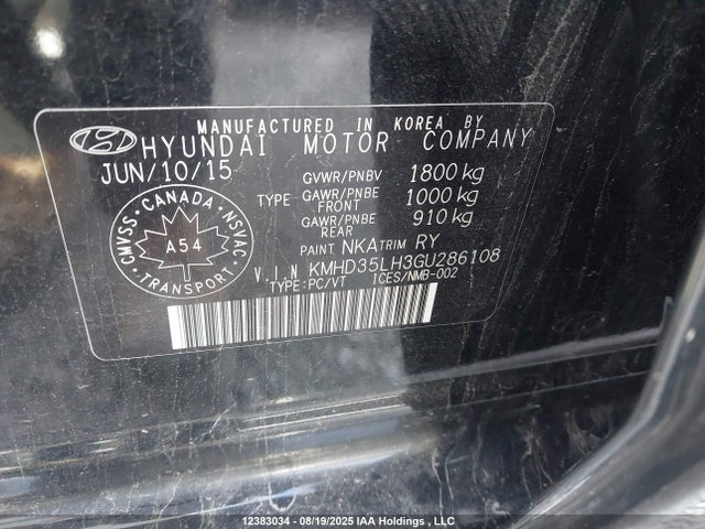 KMHD35LH3GU286108 Hyundai dohc gdi nu