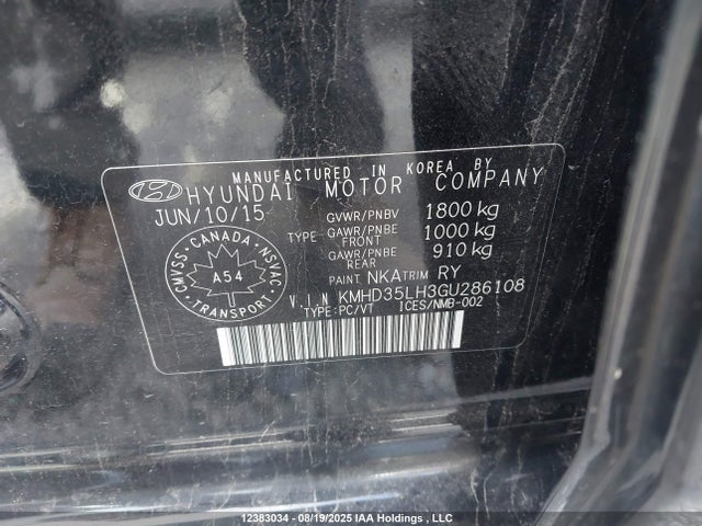 KMHD35LH3GU286108 Hyundai dohc gdi nu